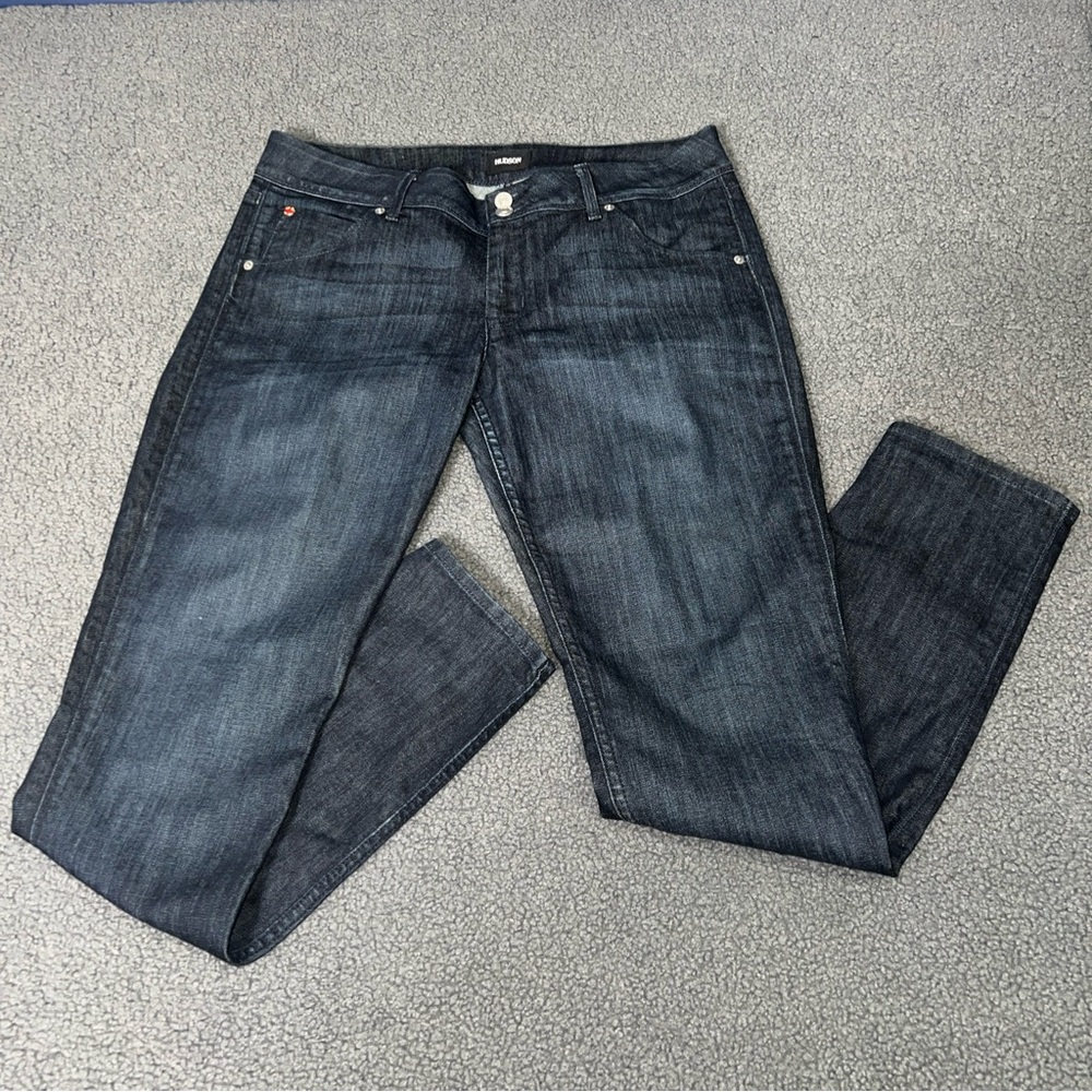 Hudson Jeans Womens Size 32 Blue Collin Flap Mid-Rise Skinny Dark Wash Denim 26